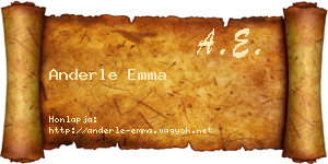 Anderle Emma névjegykártya